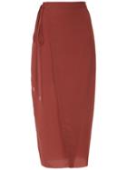 Osklen Silk Wrap Skirt - Red