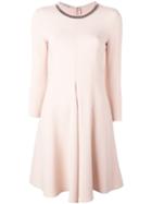 Stella Mccartney Falabella Neck Dress, Women's, Size: 38, Pink/purple, Cotton/viscose/metal (other)