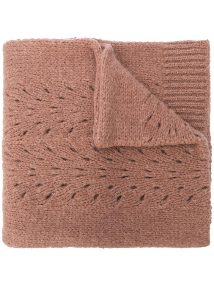 Roberto Collina Perforated Knit Scarf - Nude & Neutrals