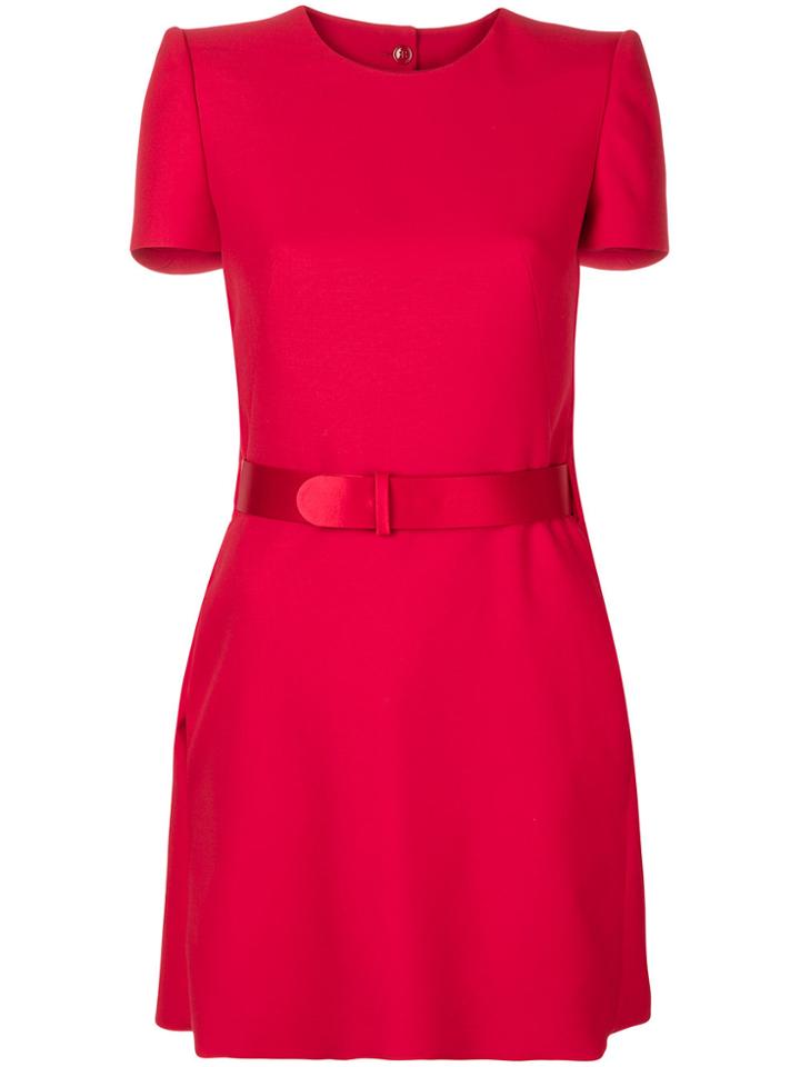 Alexander Mcqueen Belted Mini Dress - Red
