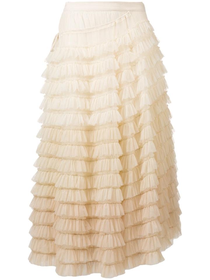 Erika Cavallini Ruffled Degradé Skirt - Neutrals