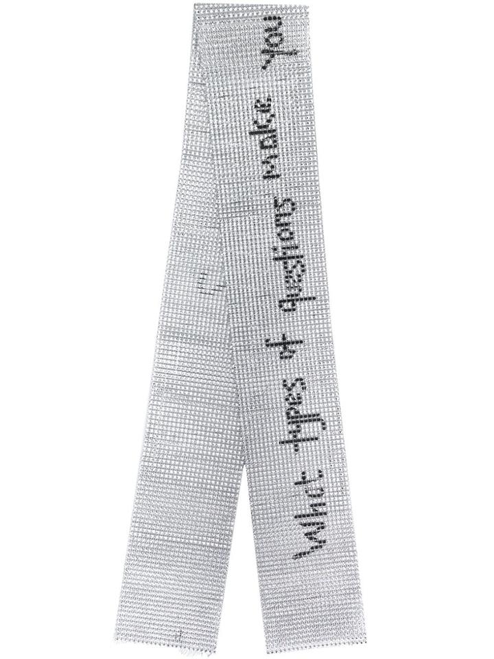 Collina Strada Rhinestone Scarf - Silver