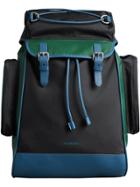 Burberry Tri-tone Nylon And Leather Backpack - Black