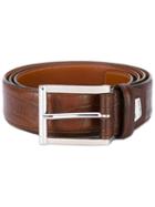 Santoni - Croc-effect Belt - Men - Leather - 110, Brown, Leather