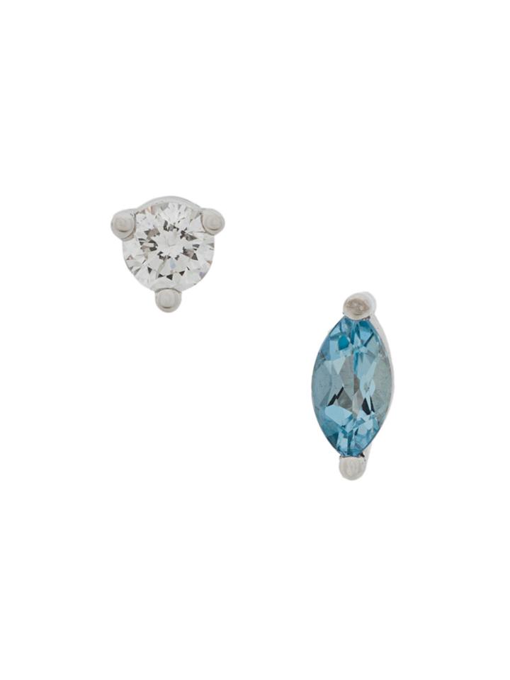 Delfina Delettrez 18kt White Gold Dots Solitaire Aquamarine And