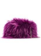 Dsquared2 Raccoon Fur Clutch Bag - Pink & Purple