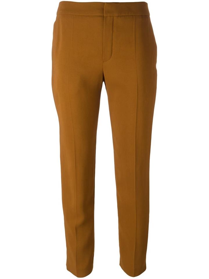 Lanvin Slim Fit Trousers, Women's, Size: 36, Brown, Spandex/elastane/viscose
