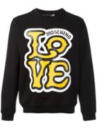Love Moschino 'love' Print Sweatshirt, Men's, Size: Small, Black, Cotton