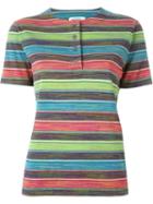 Missoni Vintage Striped Henley T-shirt, Women's, Size: 40, Blue