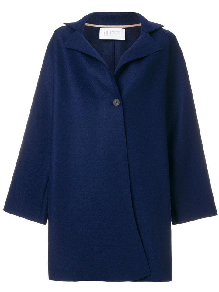 Harris Wharf London Oversized Single Breasted Coat - Blue