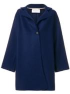 Harris Wharf London Oversized Single Breasted Coat - Blue