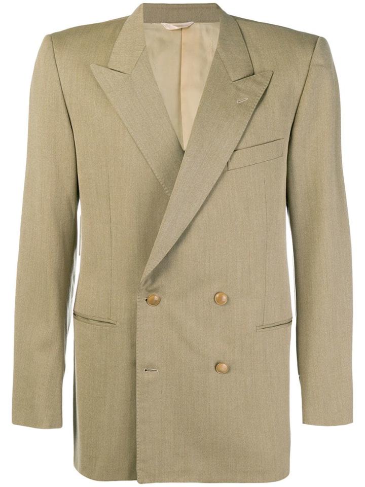 Yves Saint Laurent Vintage 1980's Boxy Double-breasted Blazer - Nude &