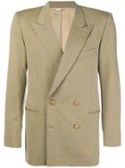 Yves Saint Laurent Vintage 1980's Boxy Double-breasted Blazer - Nude &