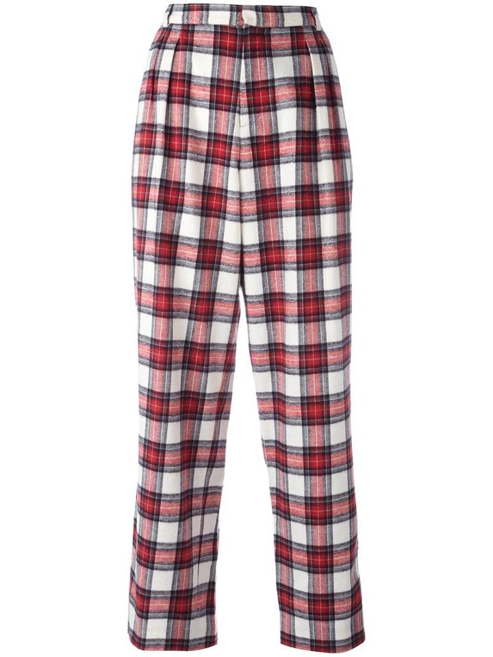 Each X Other Tartan Slouchy Pants, Women's, Size: Small, Red, Cotton