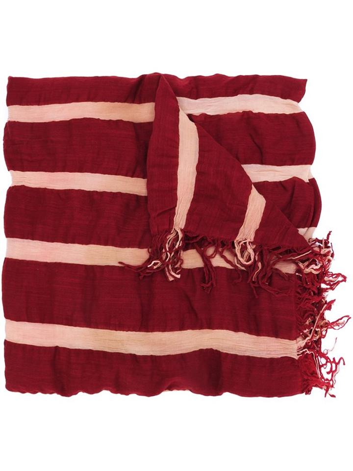 Uma Wang Striped Scarf, Men's, Red, Wool
