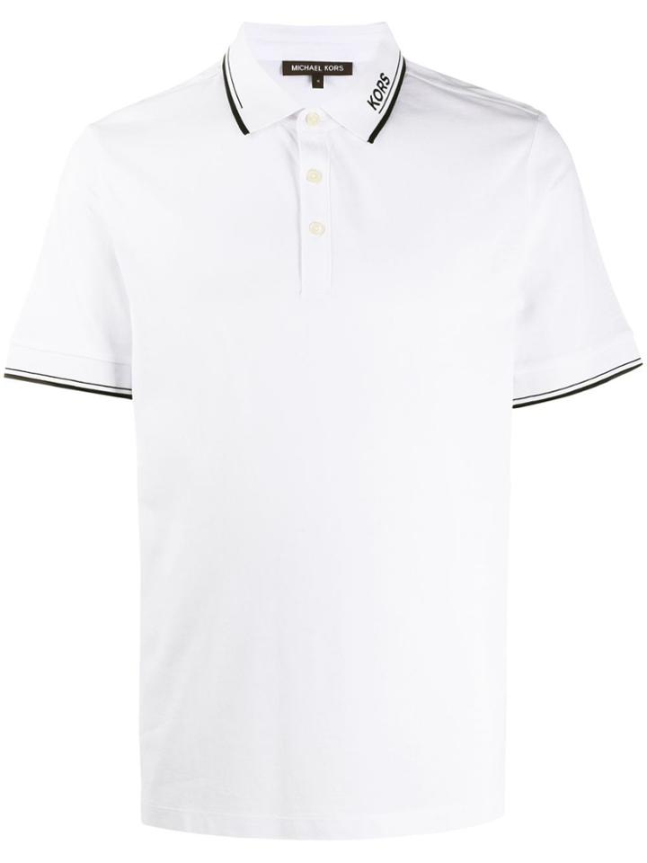 Michael Kors Stripe Detailed Polo Shirt - White