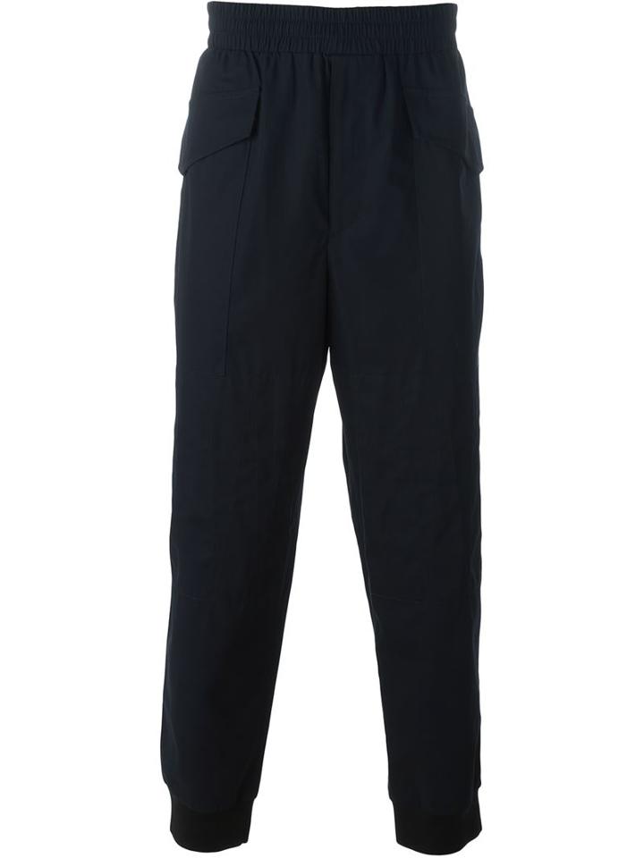 3.1 Phillip Lim Elasticated Waist Trousers, Men's, Size: M, Blue, Cotton/viscose/spandex/elastane