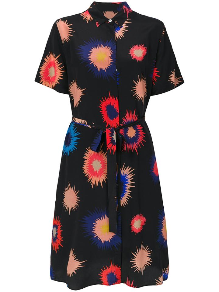 Ps By Paul Smith Floral Tie Waist Dress - Black