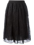 Brunello Cucinelli Lace Overlay Skirt, Women's, Size: 42, Grey, Silk/polyamide/polyester/acetate