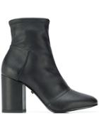 Grey Mer Chunky Heeled Boots - Black