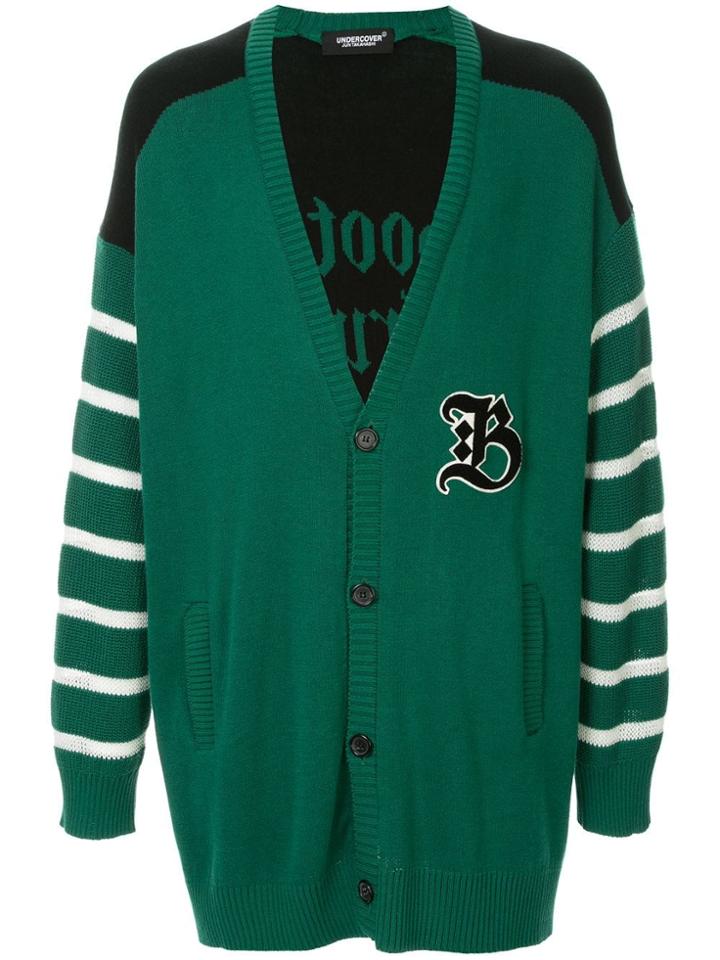 Undercover Oversized Striped Cardigan - Green