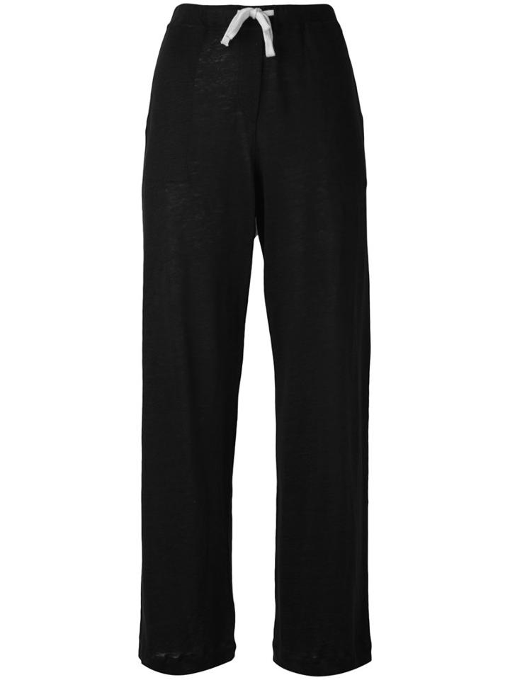 Majestic Filatures - Wide Leg Track Pants - Women - Linen/flax - Iii, Black, Linen/flax