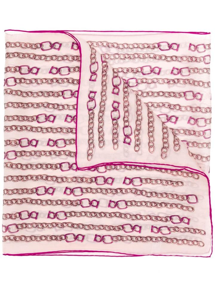 Salvatore Ferragamo Chain Print Scarf - Pink