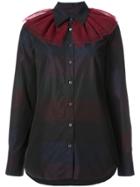 Osman Striped Shirt With Frill Collar - Red