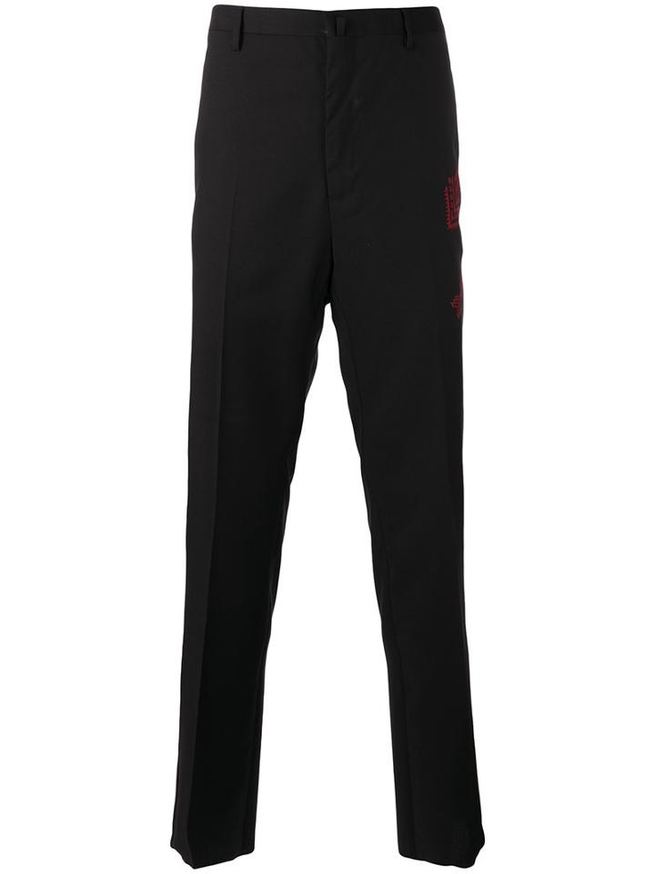 Lanvin Arrow Stitch Trousers, Men's, Size: 50, Black, Wool
