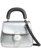 Burberry Small Dk88 Top Handle Bag In Metallic Leather