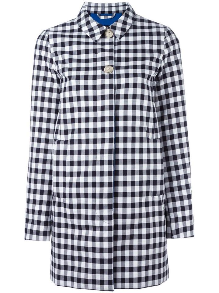 Woolrich Checked Mid Coat, Women's, Size: Medium, Black, Cotton