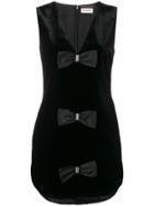 Saint Laurent V-neck Bow Dress - Black