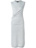 Joseph Drape Detail Dress, Women's, Size: Xl, Grey, Wool