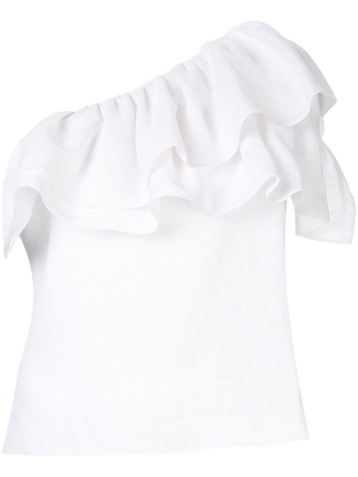 Goen.j Ruffled One-shoulder Top - White