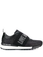 Love Moschino Logo Glitter Sneakers - Black