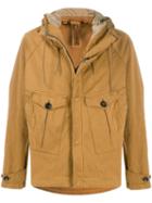 Ten C Cargo Pocket Hooded Jacket - Brown