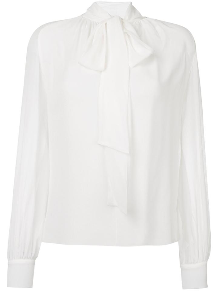 Giambattista Valli Pussy Bow Blouse - Nude & Neutrals