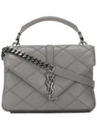 Saint Laurent - Medium Saint Laurent Collège Bag - Women - Lamb Skin - One Size, Grey, Lamb Skin