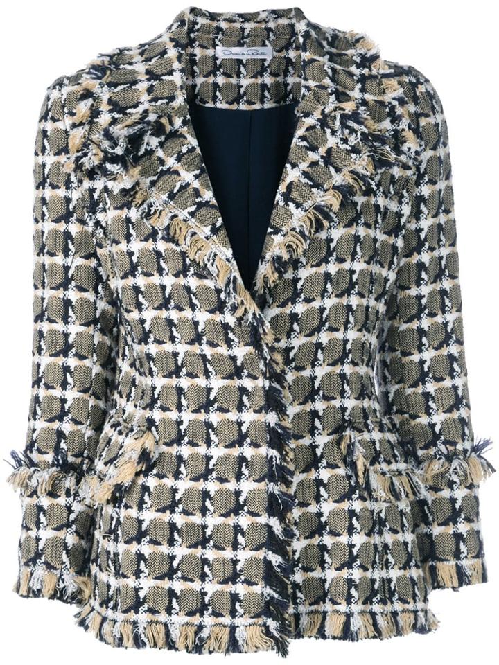 Oscar De La Renta Checked Tweed Jacket - Multicolour