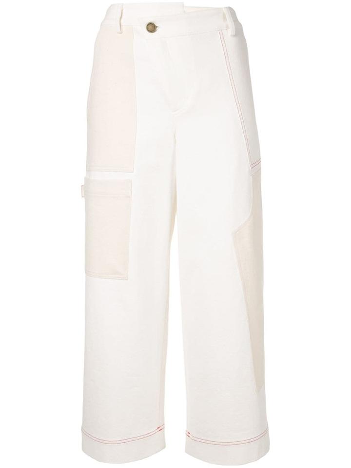 Monse Wide Legged Cargo Trousers - White