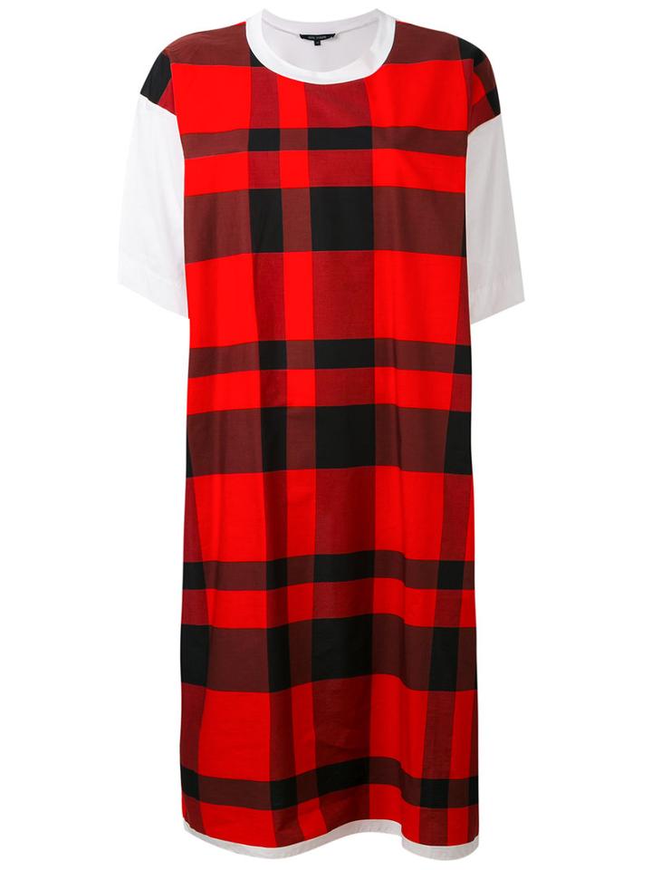 Sofie D'hoore - Checked T-shirt Dress - Women - Cotton - 38, White, Cotton
