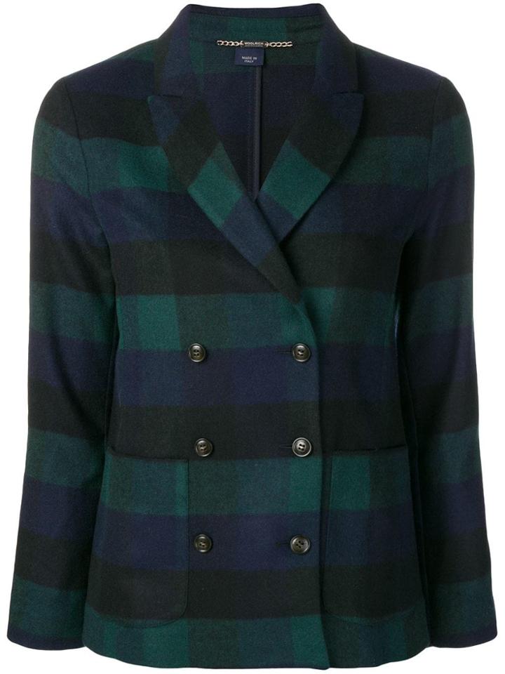 Woolrich Short Checkered Blazer - Blue
