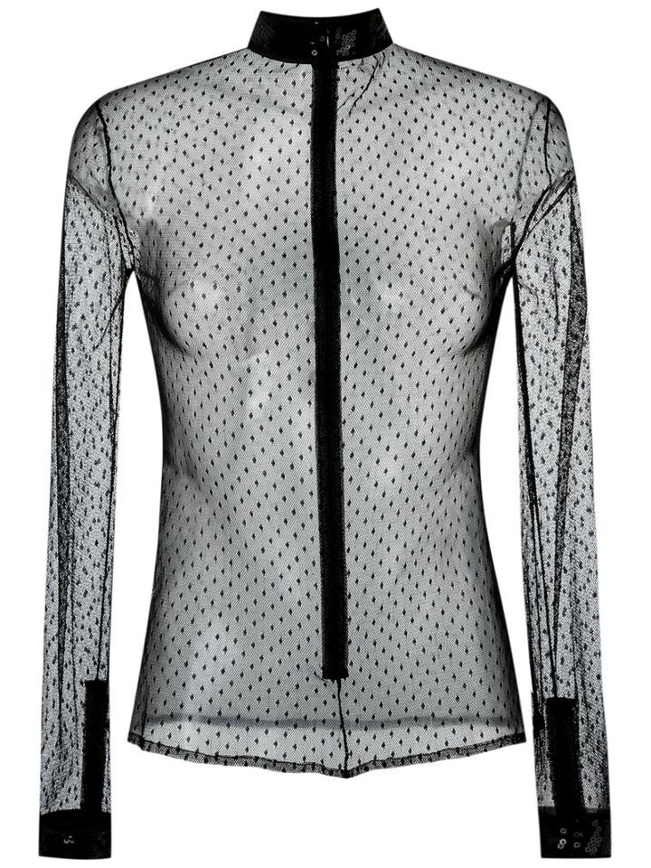 Tulle Blouse - Women - Polyamide - 40, Black, Polyamide, Reinaldo Lourenço