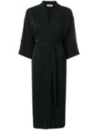 Murmur Belted Long-line Kimono Coat - Black