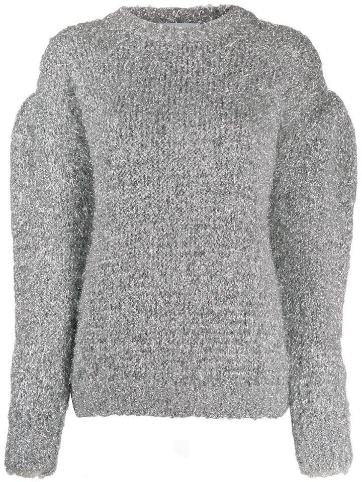 Msgm Lurex Detailing Jumper - Silver