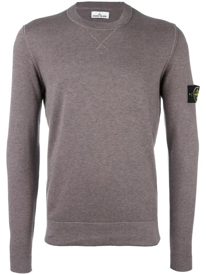 Stone Island Thin Knit Sweatshirt, Men's, Size: Large, Grey, Cotton/cashmere
