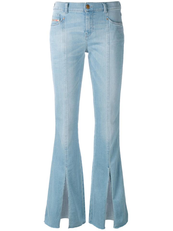 Diesel - Split Hem Jeans - Women - Cotton/polyester/spandex/elastane - 29/32, Blue, Cotton/polyester/spandex/elastane