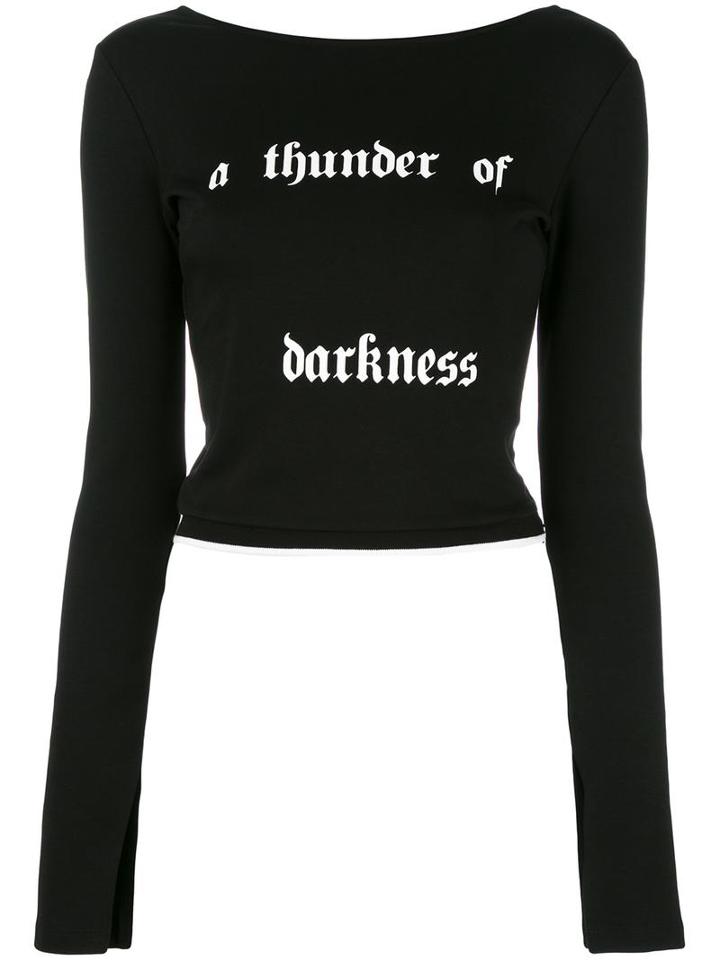 Mcq Alexander Mcqueen Goth Text Print T-shirt, Women's, Size: Medium, Black, Cotton/spandex/elastane