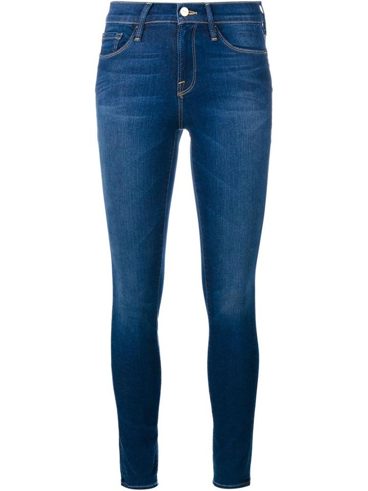Frame Denim Le Skinny De Jeanne Ultra Skinny Jeans, Women's, Size: 27, Blue, Cotton/polyester/spandex/elastane