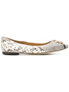 Tory Burch Python Printed Ballerina Shoes - Nude & Neutrals